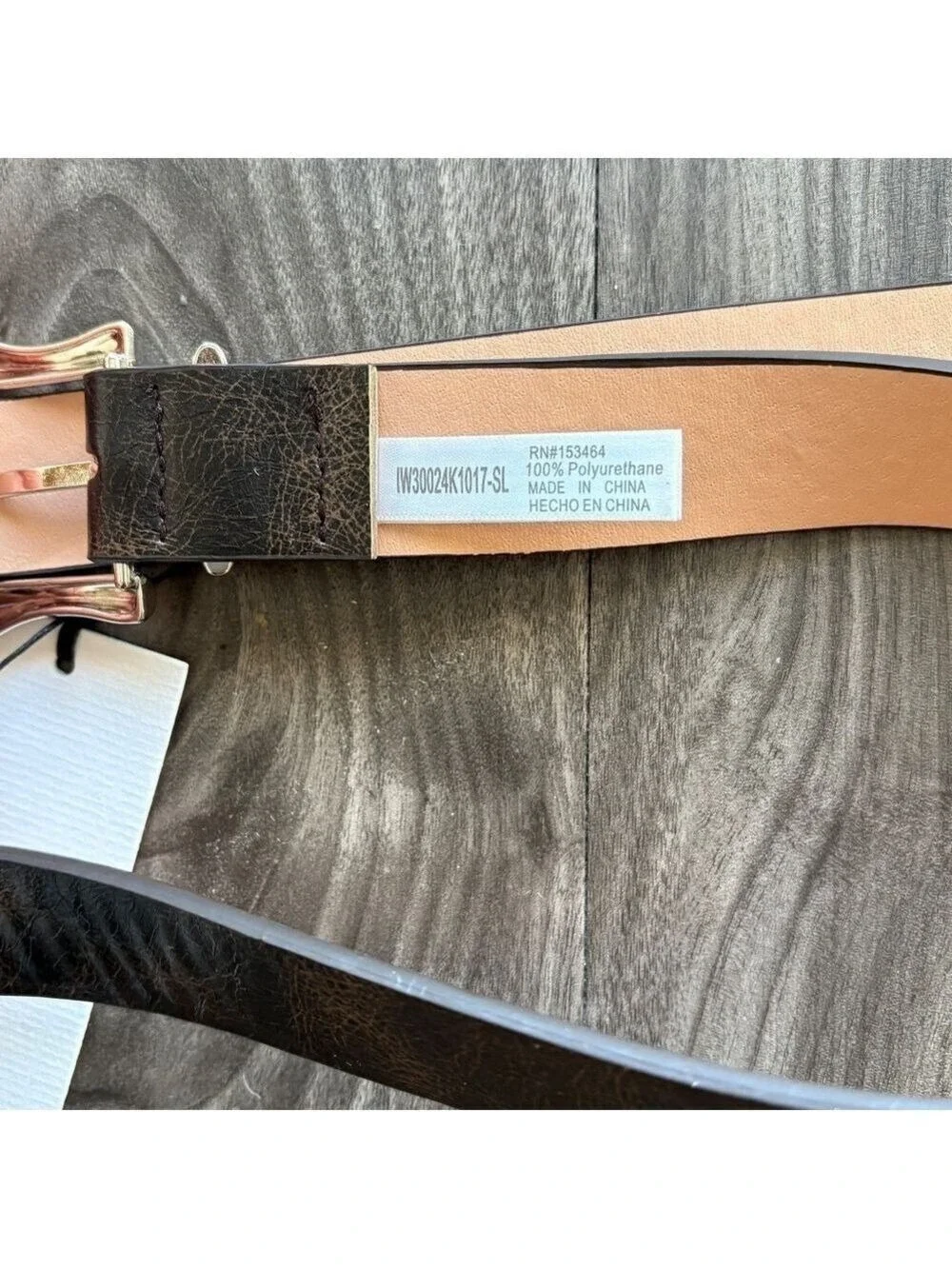 Ayure Bowie Brown and Silver Textured Belt NEW